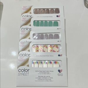 Color Street Glitter, Teal, Purple, Floral, and Rainbow Nail Strips